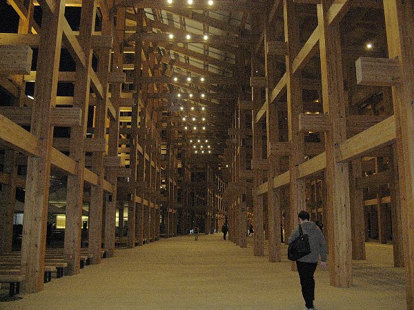 夜の大屋根リング下