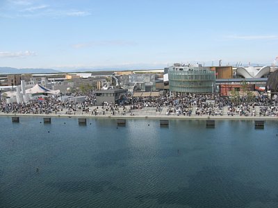 ウォータープラザ越しの風景